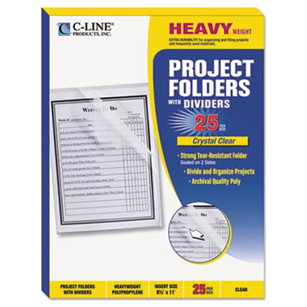 C-Line Products C-Line 62117 Project Folders With Dividers; Letter; .33 Tab; Clear-Clear 25-PK 62117